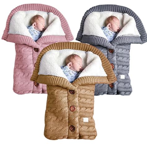 Warme Schlafs Cke Baby Baby Winter Dicken Knopf Strick Schlafsack F R