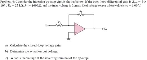 Solved Consider The Inverting Op Amp Circuit Shown Below If