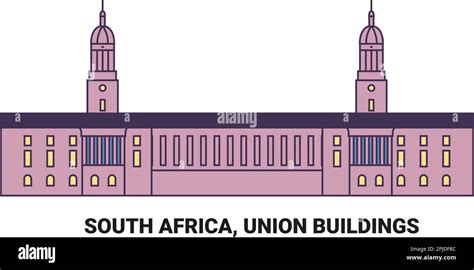 South Africa Union Buildings Travel Landmark Vector Illustration