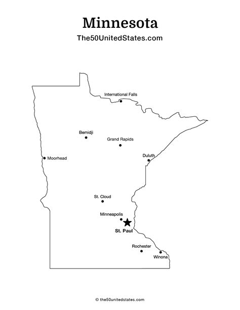 Free Printable State Map of Minnesota with Cities (Labeled) | The 50 ...