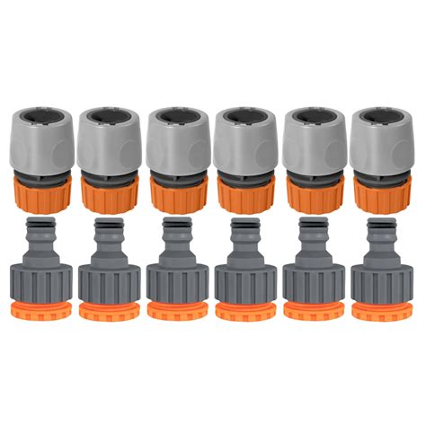 Kit Irrigacao 12pçs 6 Engates Rapidos 6 Adaptador Femea P Mangueiras