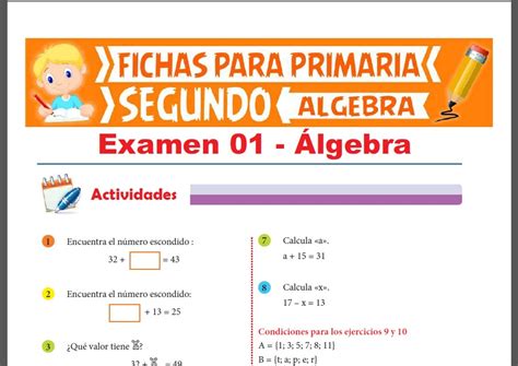 Actividades De Lgebra Para Segundo Grado De Primaria