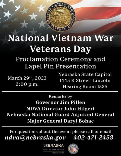 National Vietnam War Veterans Day Ceremony Nebraska Department Of