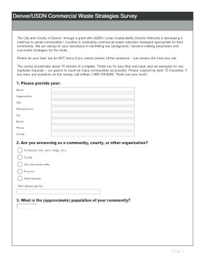 Fillable Online Denvergov Roadmap To Commercial Waste Reduction