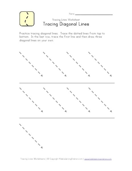 Tracing Diagonal Lines Top To Bottom Worksheet For Pre K