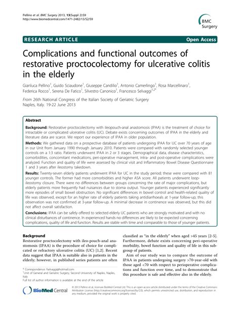 (PDF) Complications and functional outcomes of restorative ...