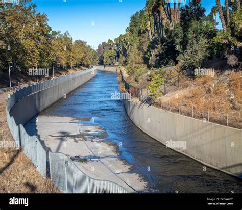 The Los Angeles River As It Meanders Through Studio City In Los Angeles