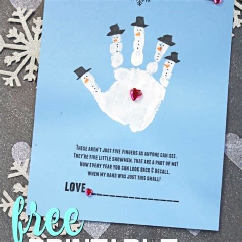 Handprint 5 Little Snowman Poem Keepsake