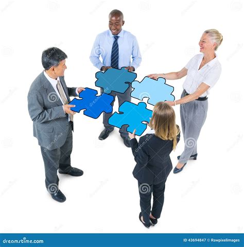 Group Of Business People Connecting Jigsaw Puzzles Stock Photo Image