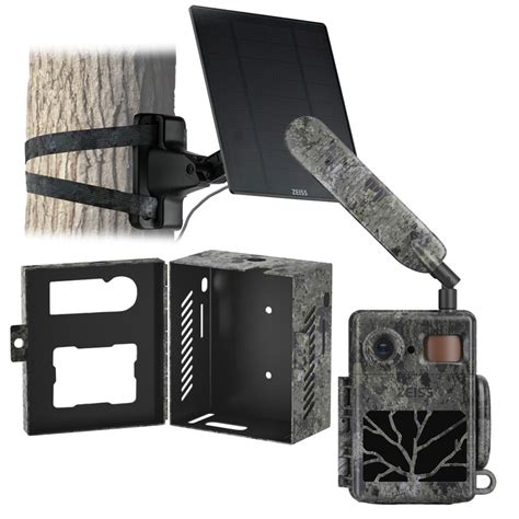 Zeiss Wildlife Camera Secacam Set Metal Housing Solar Panel