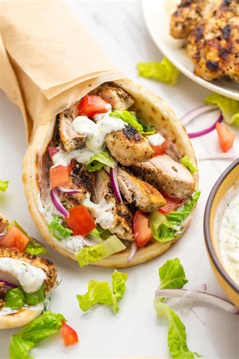 Easy Chicken Gyros With Tzatziki Sauce Little Sunny Kitchen