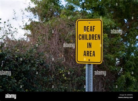 Deaf Children In Area Sign Stock Photo Alamy