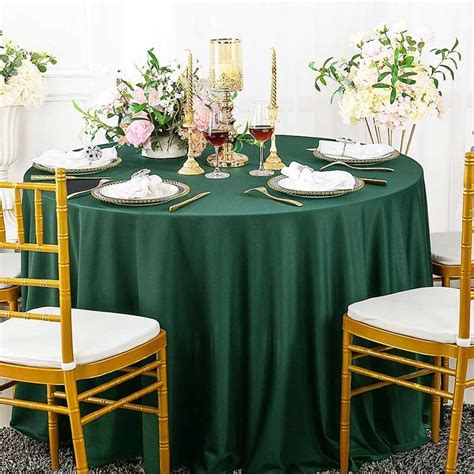 Nappe ronde Vert Emeraude haut de gamme pour mariage et fêtes Dragées