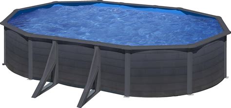 Gre Piscina Desmontable Kea Ovalada Grafito 500 X 300 Cm Amazon Es