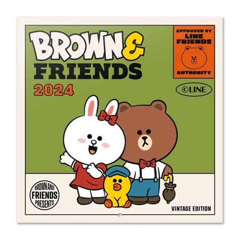 Grupo Erik Calendrier Mural 2024 Line Friends Calendrier Mensuel 30 X