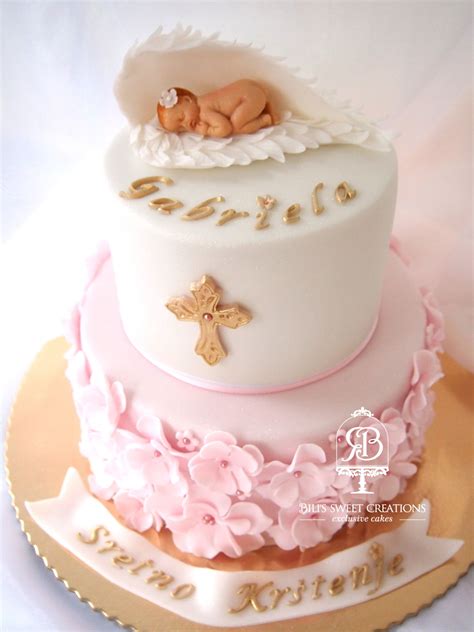 Love These Pink Flowers And The Topper Christening Cake Designs Girl