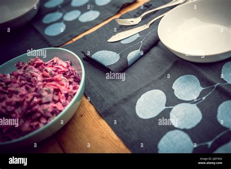 Heringssalat Table Arrangement Stock Photo Alamy