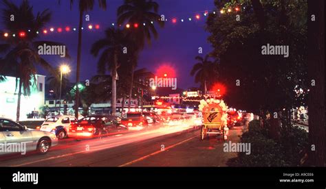 Acapulco Bay cars traffic motion nightlife Guerrero Hotel Hotels Mexico ...