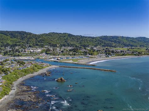 Birds Eye View Of Brookings Oregon Harbor Roregon