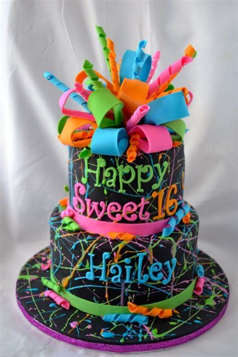 Neon Splatter Cake Artofit