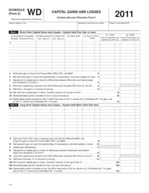 Fillable Online Revenue Wi I Schedule Wd Form Wisconsin