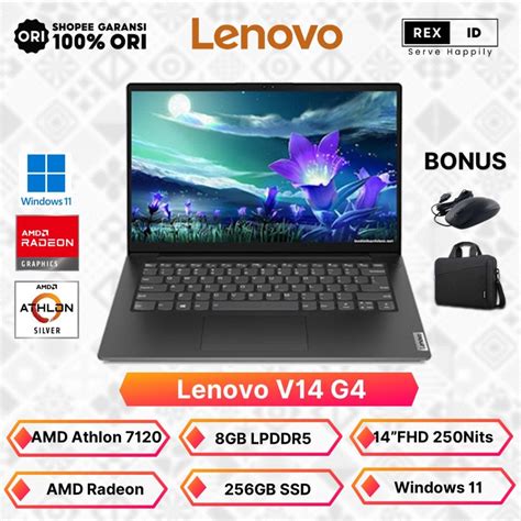 Jual Lenovo V14 G4 AMD Athlon 7120U Ram 8GB 256GB 14 FHD Windows 11