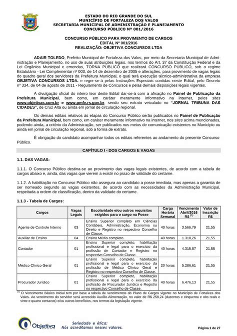 Pdf Concurso P Blico Para Provimento De Cargos