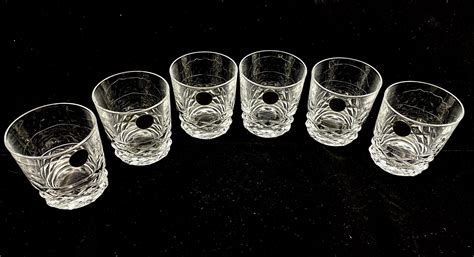 Set Of 6 Lead Crystal Whiskey Glasses Cristal Darques France The