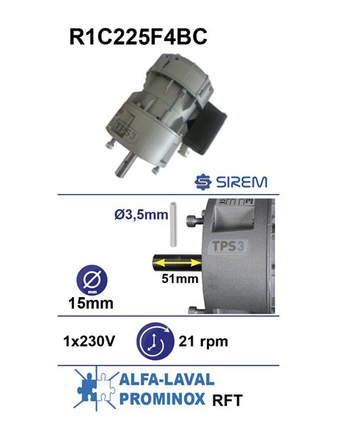 Motorreductor R1c225f4bc 21 25vpm 230v Alfa Laval Prominox