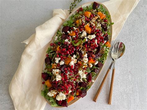 Roasted Beetroot Pumpkin And Lentil Salad Italian Kitchen Confessions