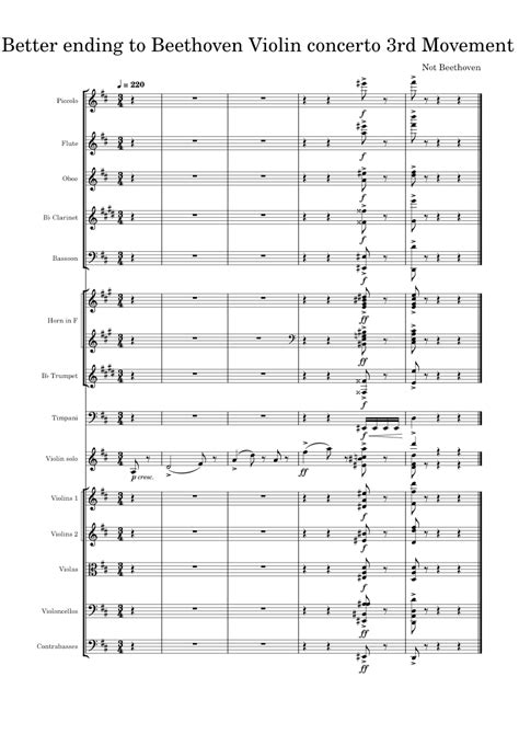 Better Ending To Beethoven Violin Concerto 3rd Movement Sheet Music For