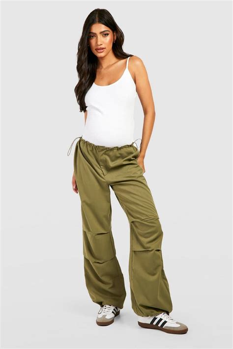 Maternity Elasticated Waist Parachute Pants Boohoo