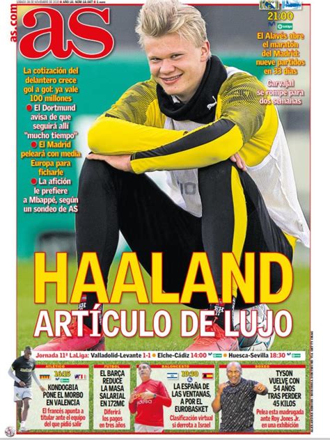 La Portada Del Diario As 28 11 2020