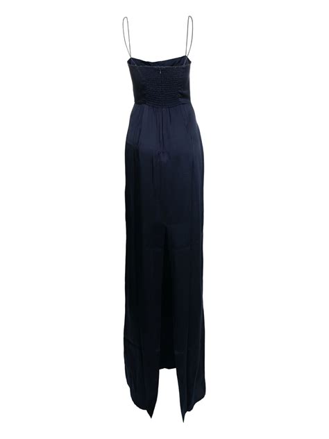 Reformation Blue Frankie Silk Maxi Dress Modesens