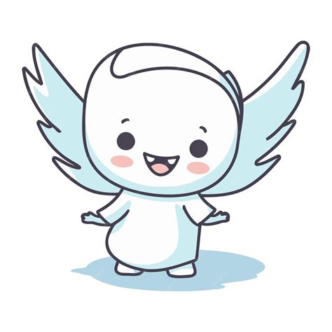 Cute angel cartoon character vector illustration Cute cartoon angel ...