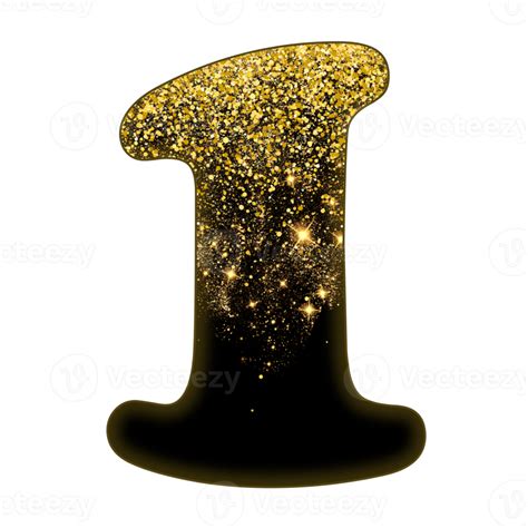 Half Gold Glitter Number Png