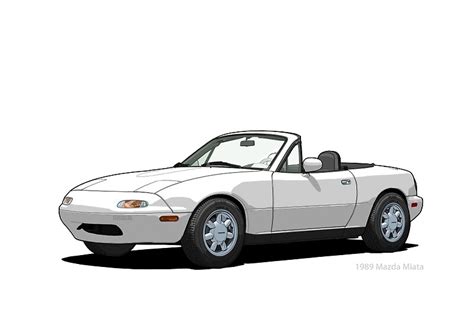 Mazda Mx 5 Miata Mk1 Crystal White Art Prints By Digitalcel Redbubble