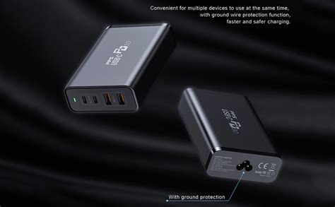 URVNS 245W USB C Charger GaN 4 Ports Dual PD 100W QC22 5W Independent