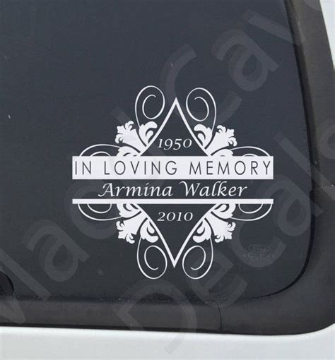 In Loving Memory Of Memorial Decal Missing You Decal Memorial Car