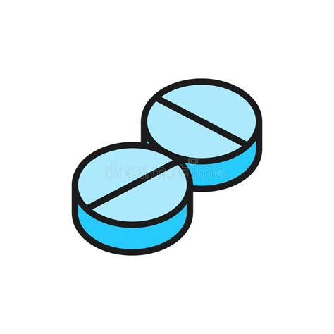 Medical Pills Health Tablet Drug Line Icon Stock Vector