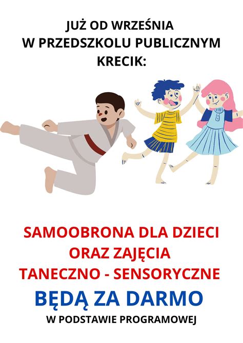 Samoobrona dla dzieci i zajęcia taneczno sensoryczne w Kreciku