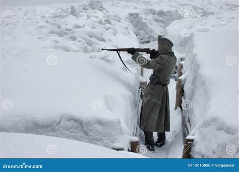 German Soldier Of Ww2winter Royalty Free Stock Image Image 13010856