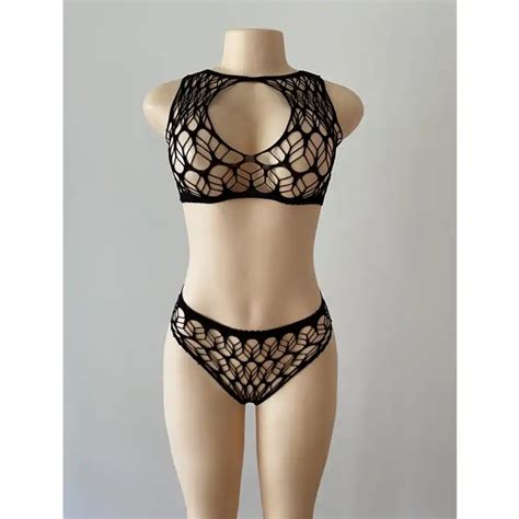 Hot Selling Sexy Lingerie Sheer Nylon Bra Brief Sets Perspective Sexy