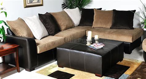 Multi-Tone Fabric Modern Sectional Sofa w/Optional Items