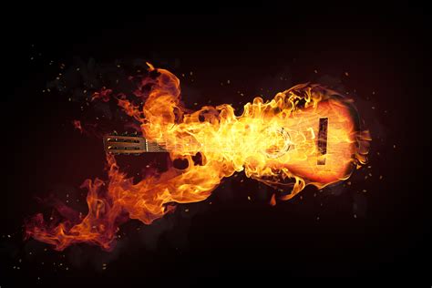 Guitar On Fire Wallpapers And Images Wallpapers Pictures Photos