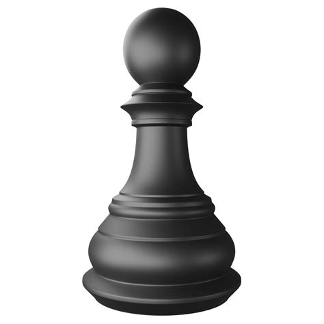 Black pawn chess piece clipart flat design icon isolated on transparent