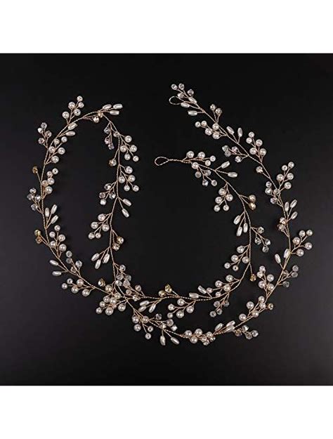 Buy Denifery Bridal Rose Gold And Gold Silver Extra Long Pearl And