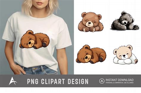 Watercolor Sleeping Teddy Bears Clipart Gr Fico Por Allisonsuns