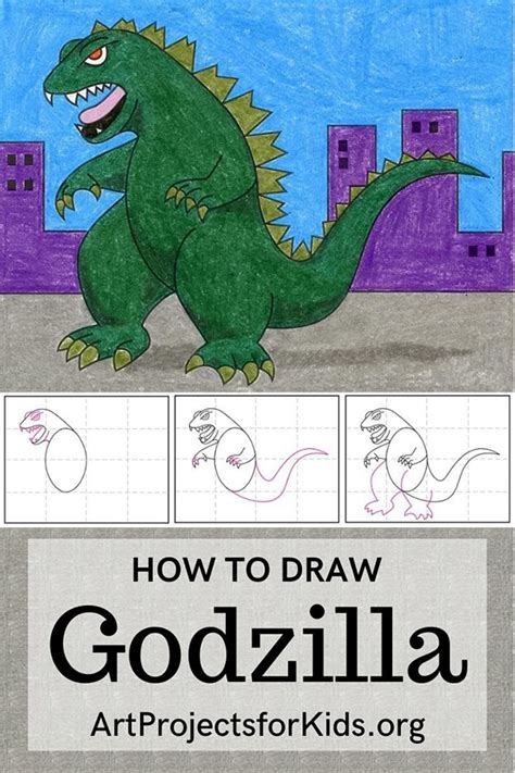 Godzilla Drawing Step By Step