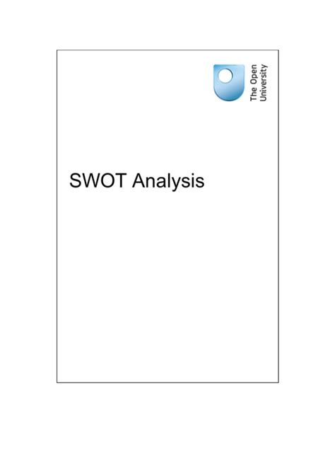 Free Swot Analysis Template Word